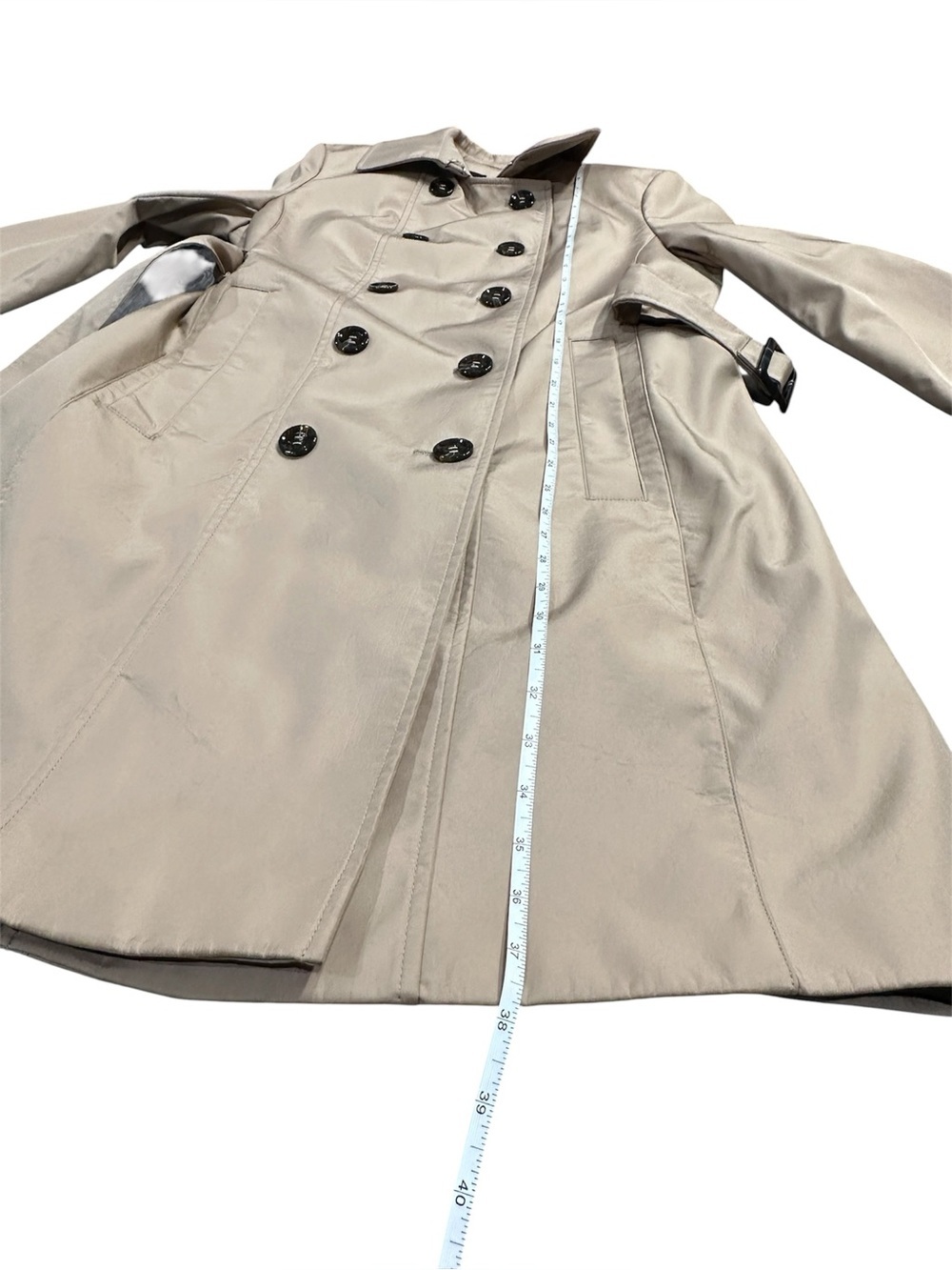 Calvin Klein Trench Coat Classic Double-Breasted Tan 90’s - Picture 11 of 12